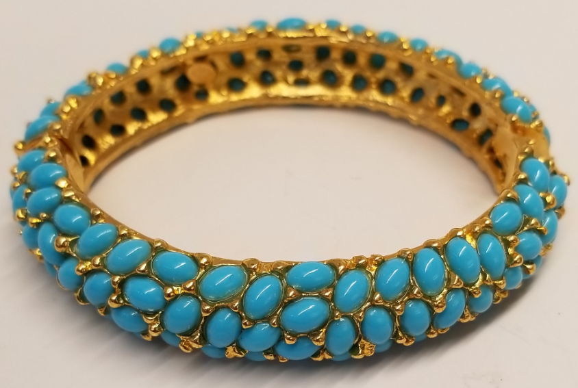 Gold- Turquoise Cabochon Bracelet