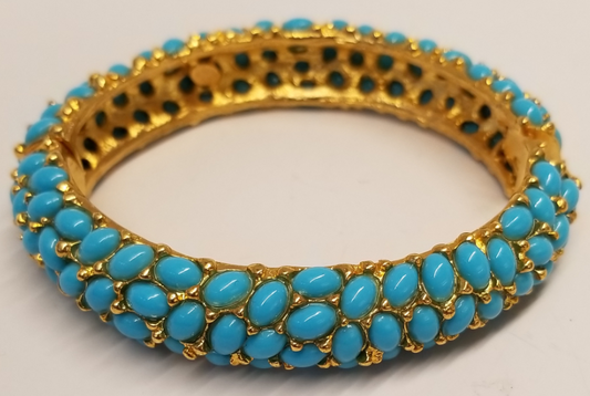 Gold- Turquoise Cabochon Bracelet