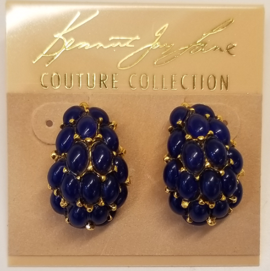 Lapis Cabochons Pierced Earring