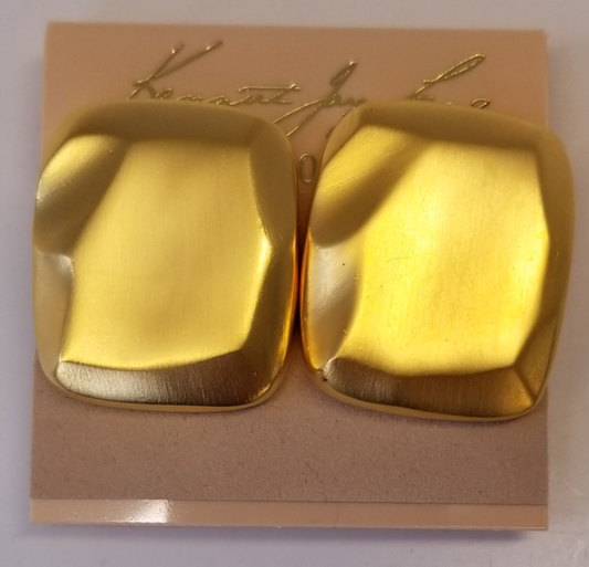 Satin Gold Large Molded Clip Earring