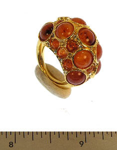 Gold and Amber Cabachon Ring