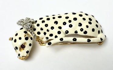 White and Black Leopard Pin