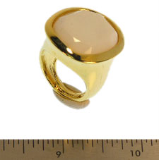 Polished Gold and Chalk White Center Ring