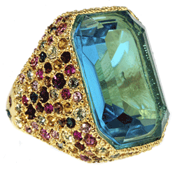 Gold and Multi Fiesta Pave' ring