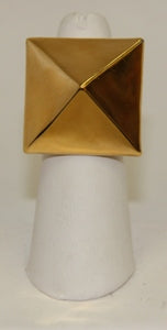 Polished Gold Pyramid Ring