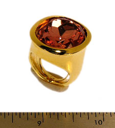 Polished Gold and Rose Center Ring