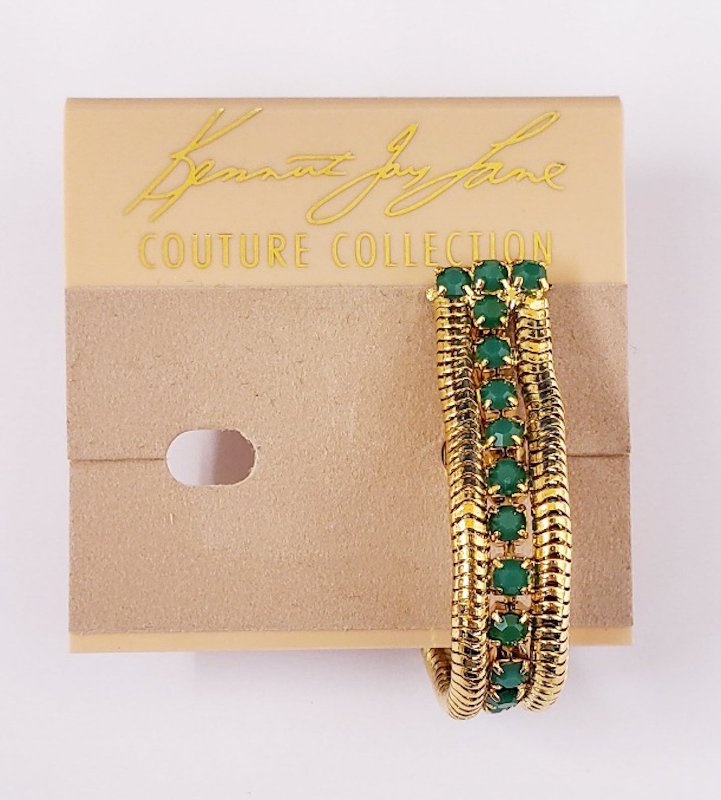 Gold Jade Stones Teardrop Clip Earring