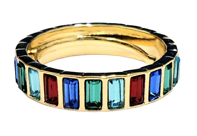 Gold with Multi Gem Color Baguette Ring