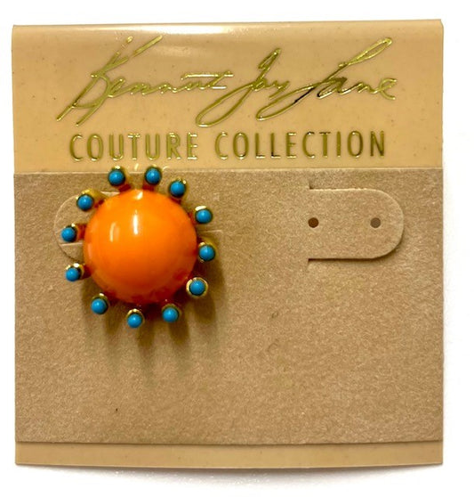 Turquoise and Coral Pierced Round Earring