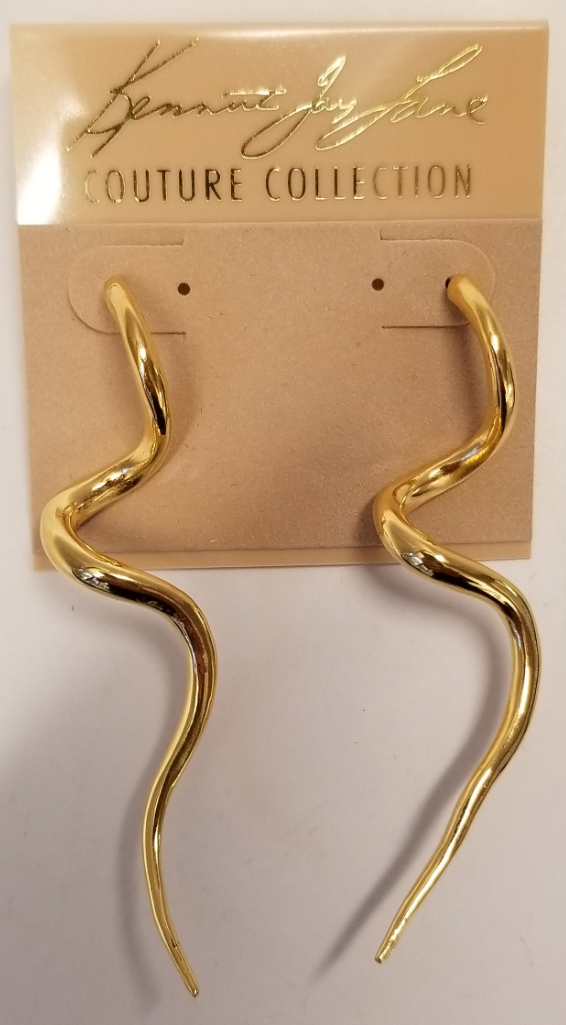 Polished Gold Swirl Pierced Earrings