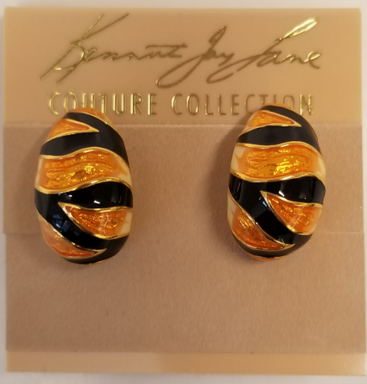 Tiger Stripe Clip Earring