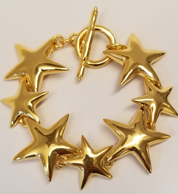 Polished Gold Star Bracelet