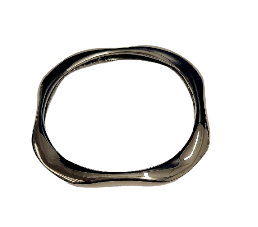 Gunmetal Wavy Open Bracelet