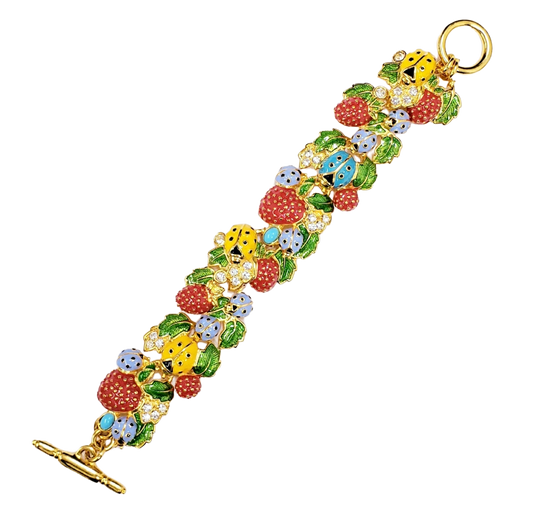 7 1-2" Ladybug Toggle Bracelet