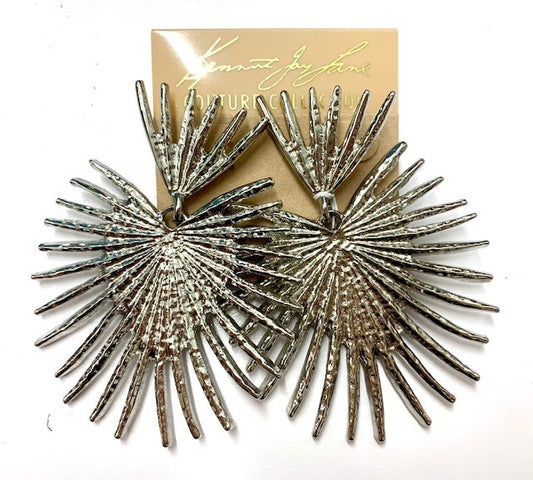 Silver Fan Pierced Earring