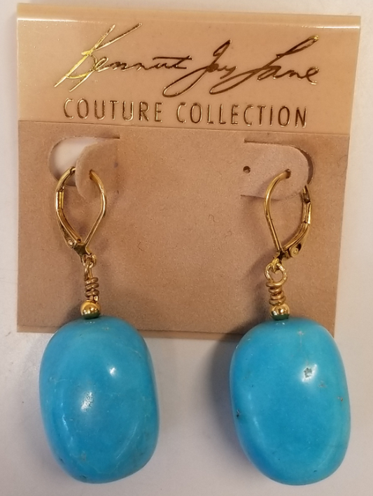 Natural Turquoise Nuggetwire Top Drop Earring