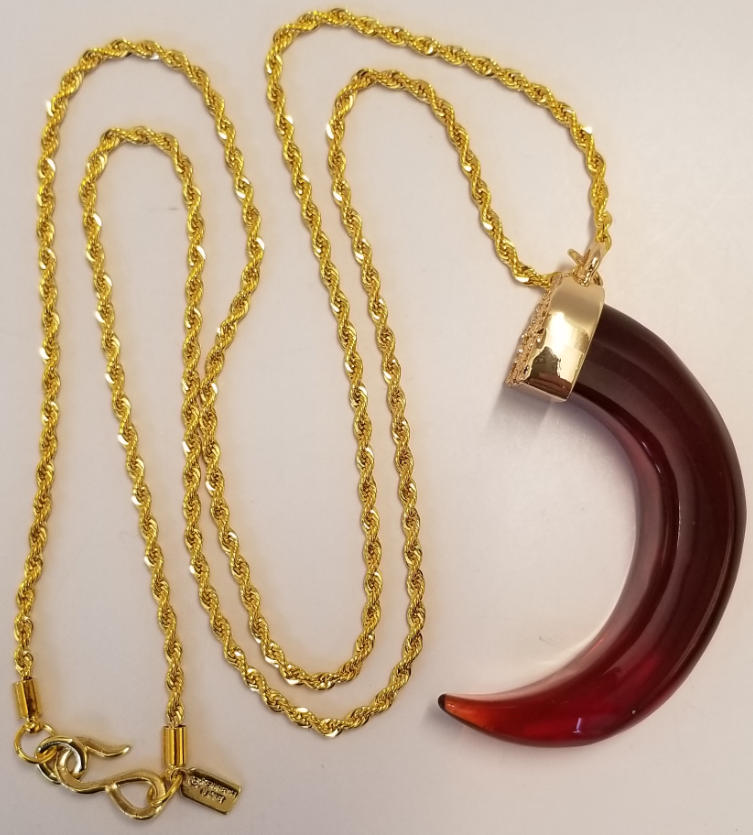 34" Tortoise Tooth on Gold Chain