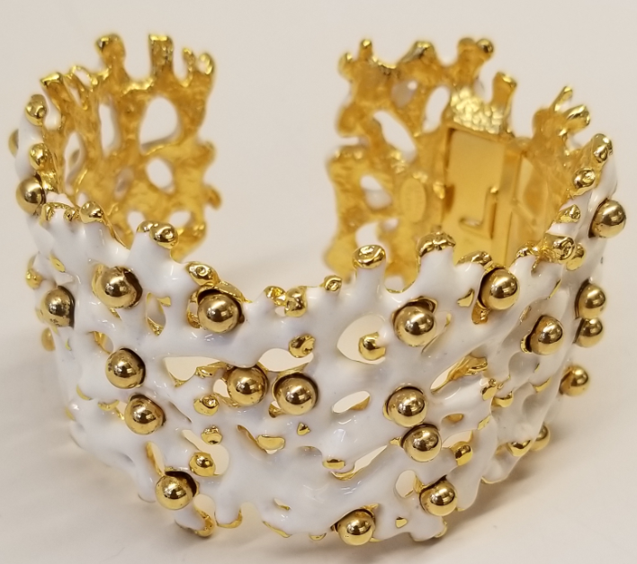 White Branch and Gold Studs Cuff