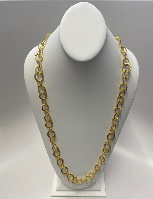 36" Satin Gold Small Ring Necklace