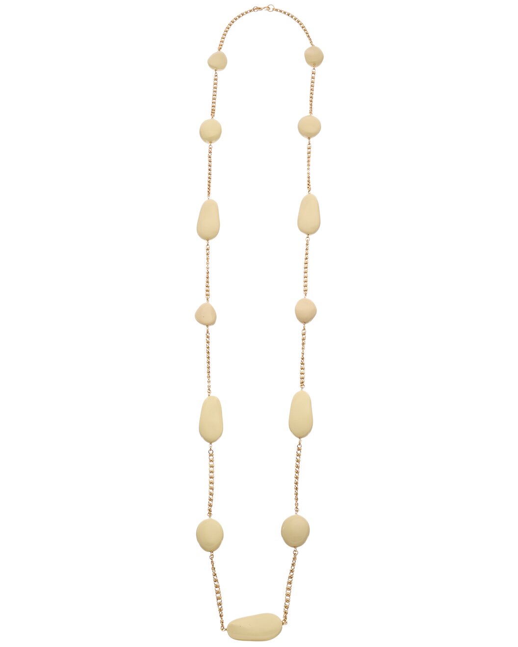 64" Gold Chain Necklace with Ivory Pebble Stations