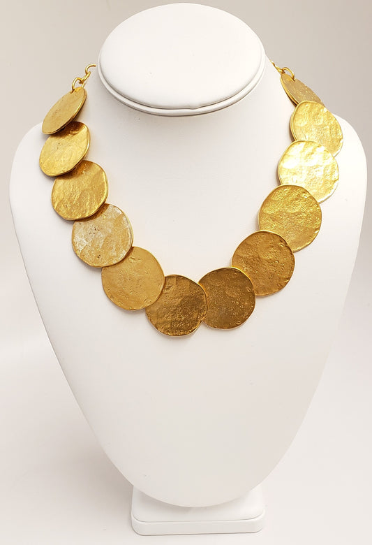 16"-19" Satin Gold Coin Necklace