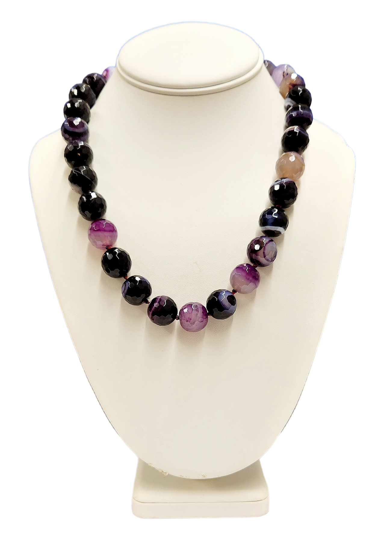 16" Gold Chain Purple Agate Faceted Bead Necklace