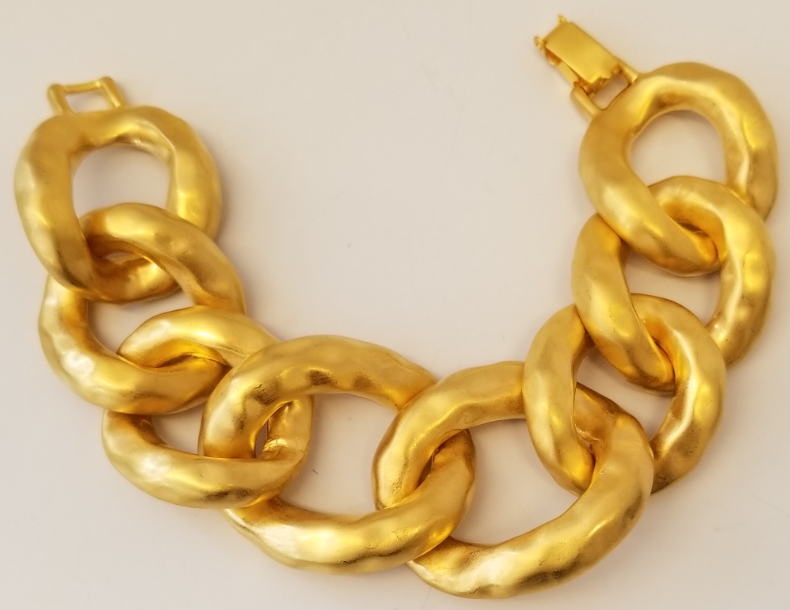 Hammered Gold Link Bracelet