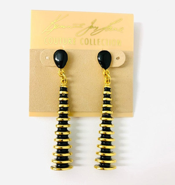 Gold and Black Twist Pierced Earring