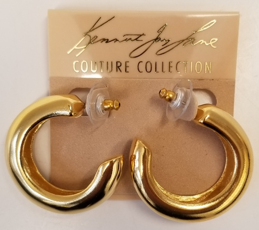 Gold Half Circle Post Earring