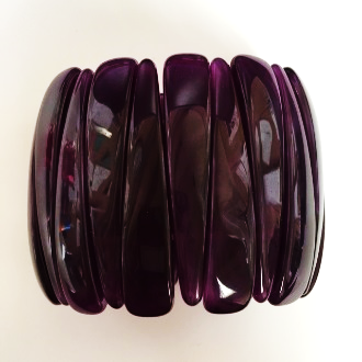 Purple Resin Bars Stretch Bracelet