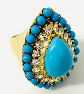 Turquoise Teardrop Shape Ring