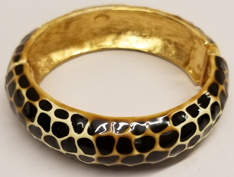 Black-Beige Animal Print Bangle