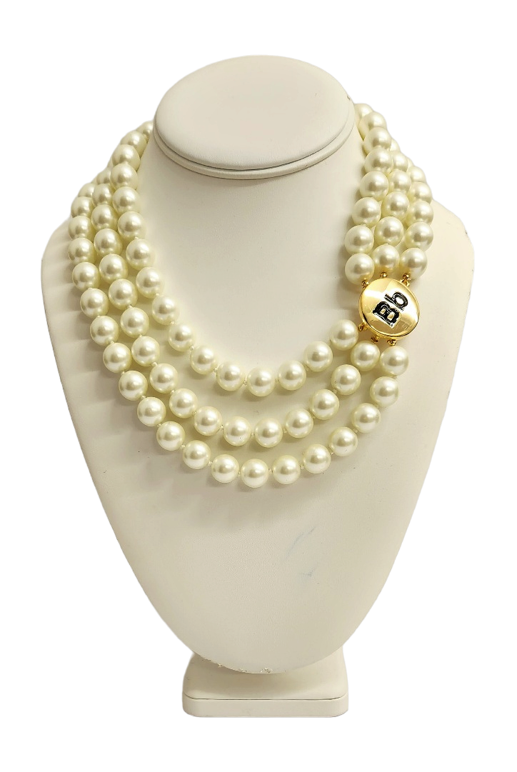 Barbara Bush 3 Row Light Cultura Pearl Necklace