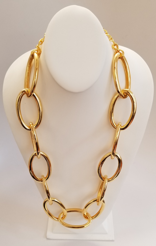 26"-30" Gold Oval Link Necklace