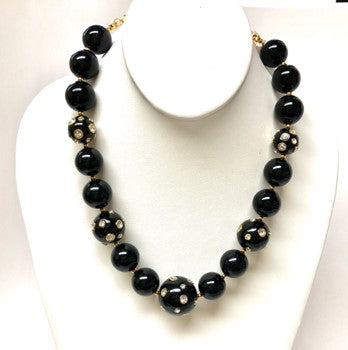 20" Black Candy Ball Necklace