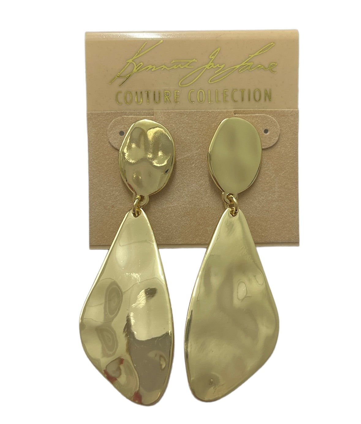 Polished Gold Drop Pierced Earrings