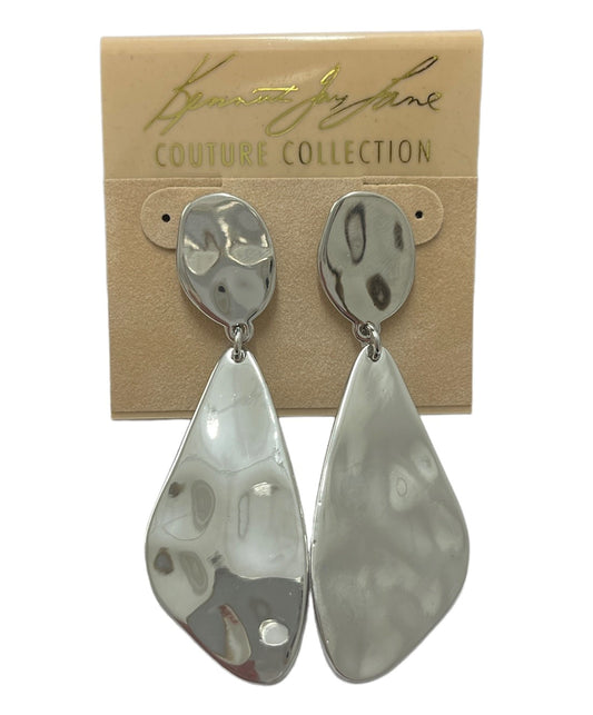 Polished Silver Drop Pierced Earrings