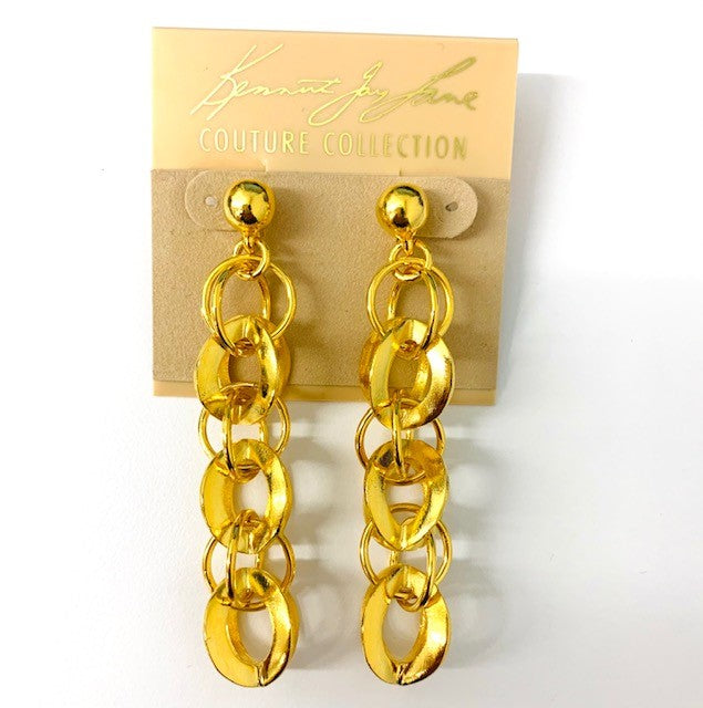 Gold Circle Links Pierced Earring