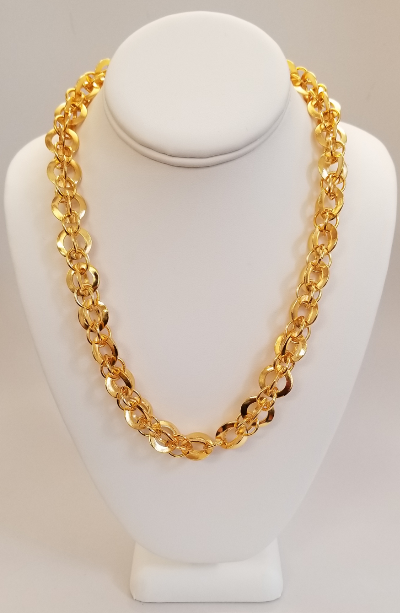 17"-21" Gold Linked Circles Necklace