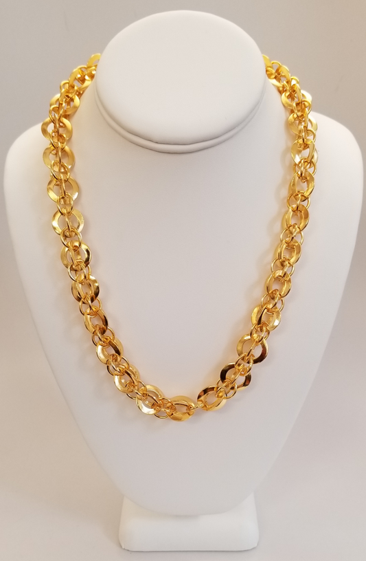 17"-21" Gold Linked Circles Necklace
