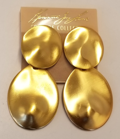 Satin Gold Drop Pierced Earring