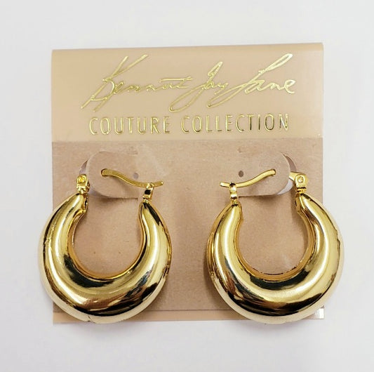 Polished Gold Hoop Pierced Earring