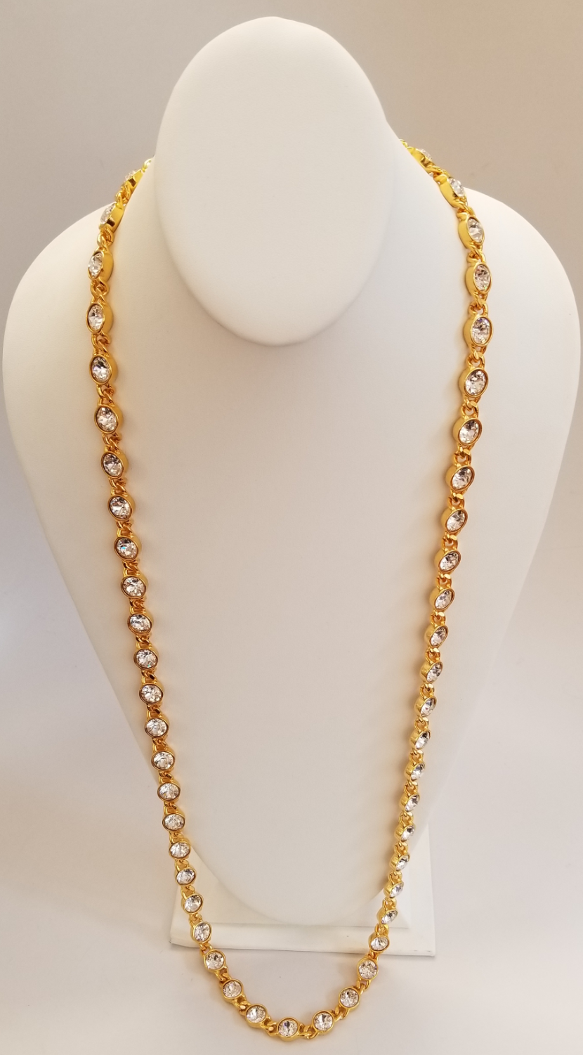 34" Crystal Chanel Rope Necklace