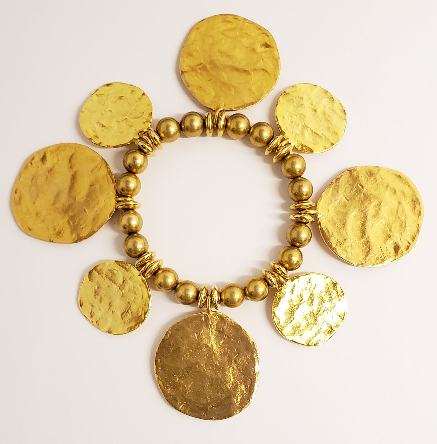 Satin Gold Stretch Coin Bracelet