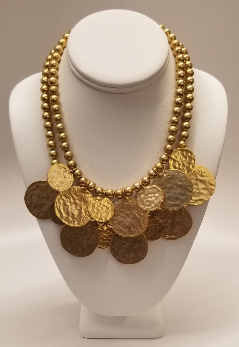 17" 2 row coin necklace