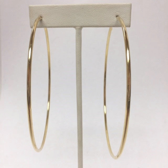 Gold Large Post Hoop Earrings