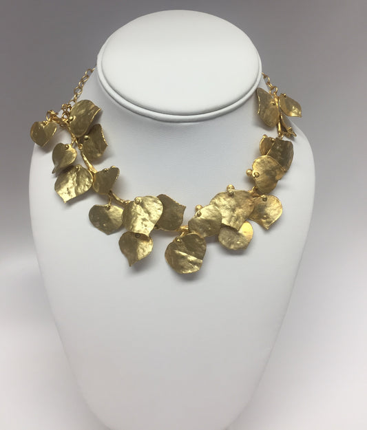 20" Satin Gold Branch and Leaf Necklace