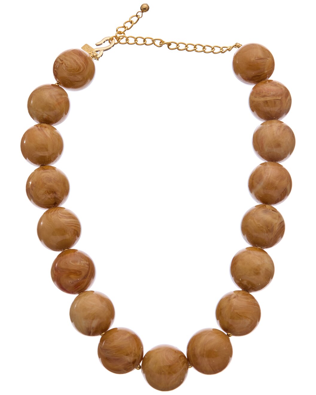 18" Tan Bead S Hook Necklace