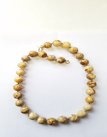 24" Gold with Natural Bead S Hook Necklace