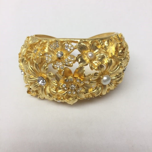 Crystal Flower Cuff